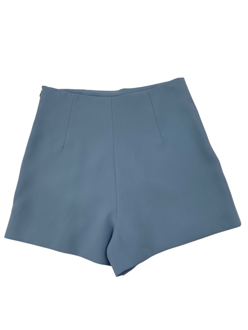 Zara High-Waist Dusty Blue Tailored Shorts